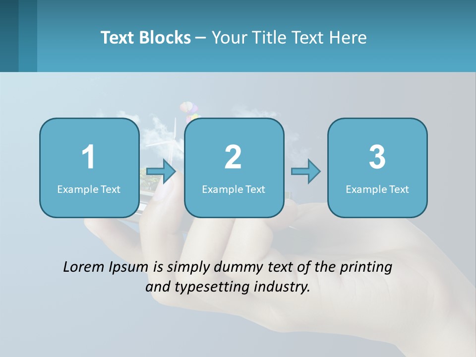 A Person Holding A Cell Phone With A City In The Background PowerPoint Template