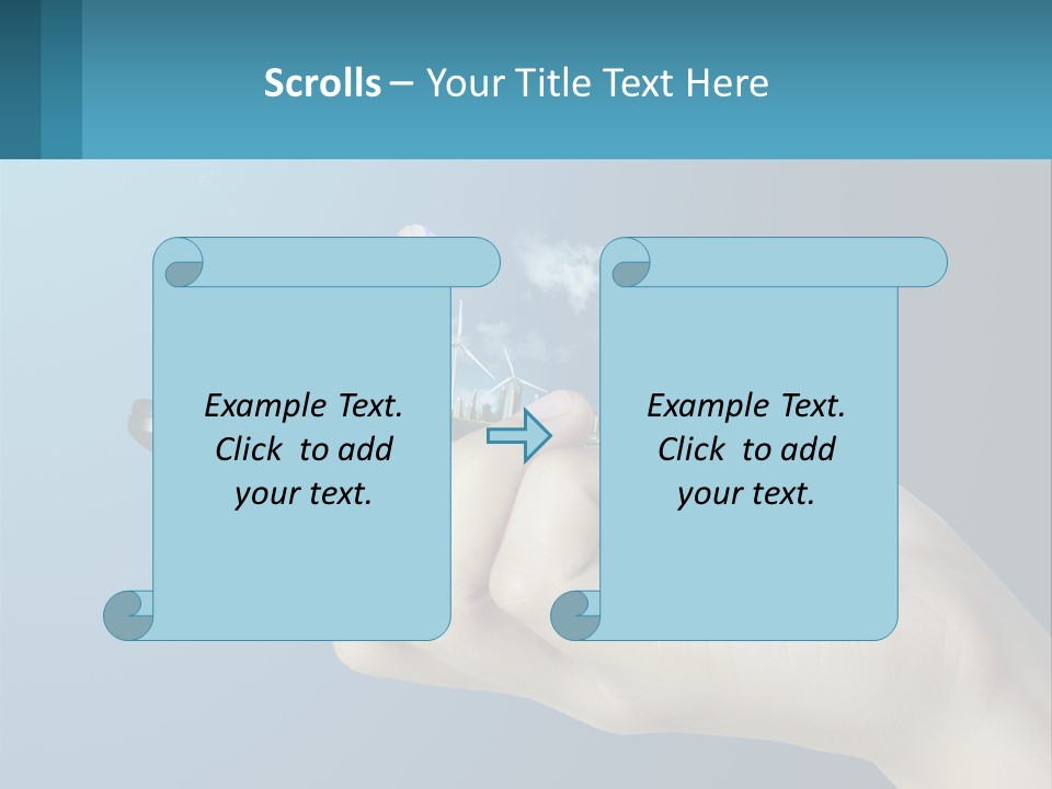 A Person Holding A Cell Phone With A City In The Background PowerPoint Template