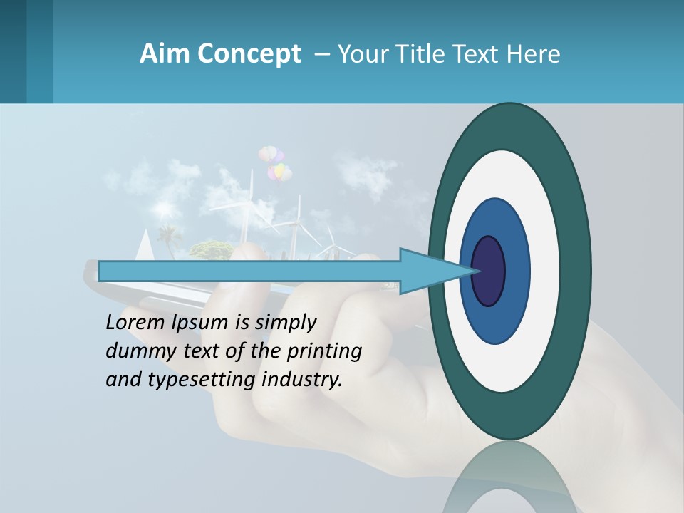 A Person Holding A Cell Phone With A City In The Background PowerPoint Template