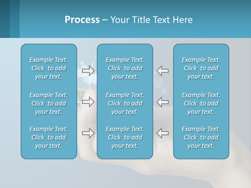 A Person Holding A Cell Phone With A City In The Background PowerPoint Template