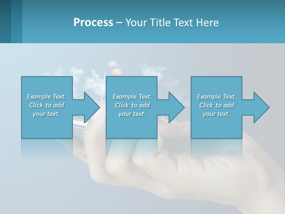 A Person Holding A Cell Phone With A City In The Background PowerPoint Template