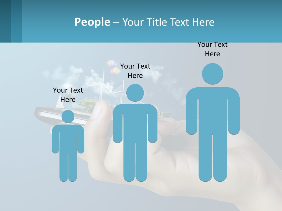 A Person Holding A Cell Phone With A City In The Background PowerPoint Template