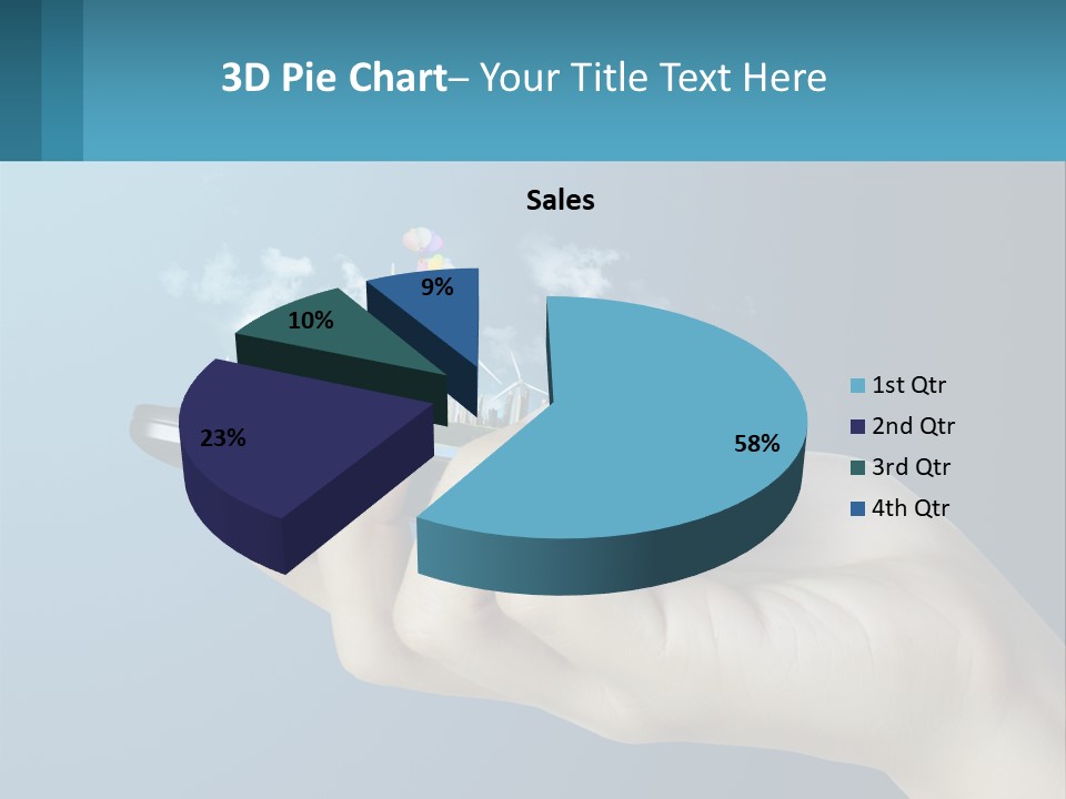 A Person Holding A Cell Phone With A City In The Background PowerPoint Template
