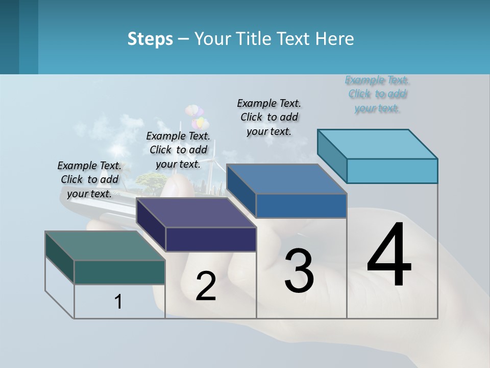 A Person Holding A Cell Phone With A City In The Background PowerPoint Template