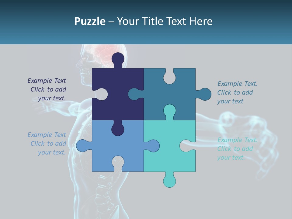 A Skeleton With A Red Brain In The Middle Of It PowerPoint Template