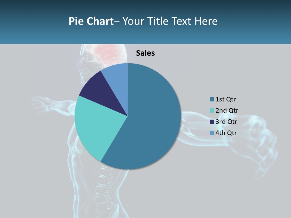 A Skeleton With A Red Brain In The Middle Of It PowerPoint Template