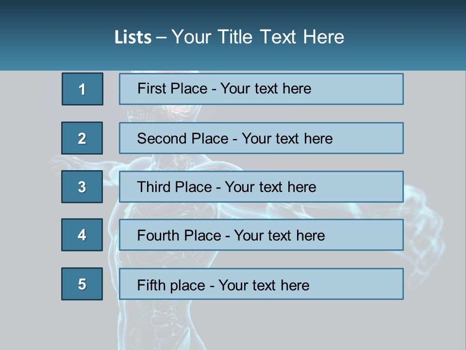 A Skeleton With A Red Brain In The Middle Of It PowerPoint Template