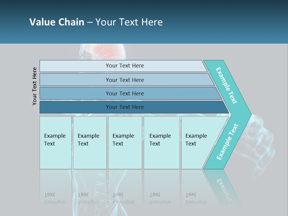 A Skeleton With A Red Brain In The Middle Of It PowerPoint Template