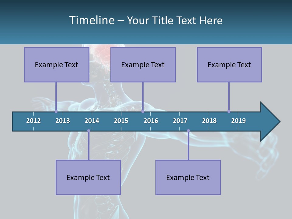 A Skeleton With A Red Brain In The Middle Of It PowerPoint Template