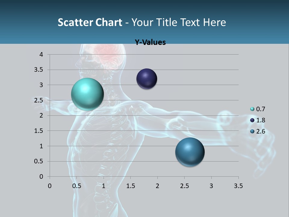 A Skeleton With A Red Brain In The Middle Of It PowerPoint Template