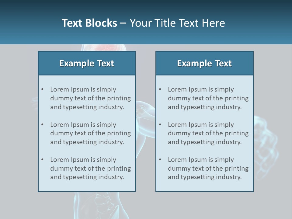 A Skeleton With A Red Brain In The Middle Of It PowerPoint Template
