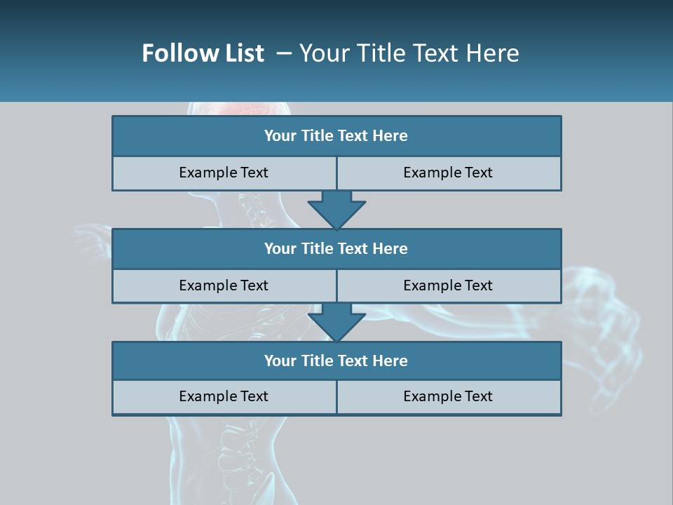 A Skeleton With A Red Brain In The Middle Of It PowerPoint Template