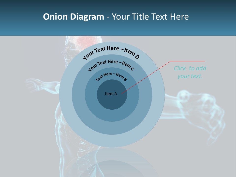 A Skeleton With A Red Brain In The Middle Of It PowerPoint Template