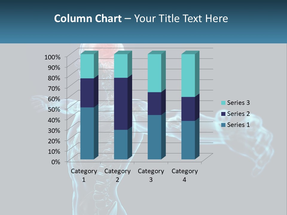 A Skeleton With A Red Brain In The Middle Of It PowerPoint Template