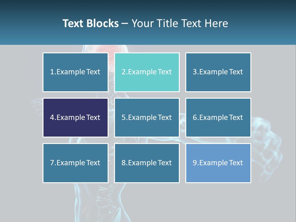 A Skeleton With A Red Brain In The Middle Of It PowerPoint Template
