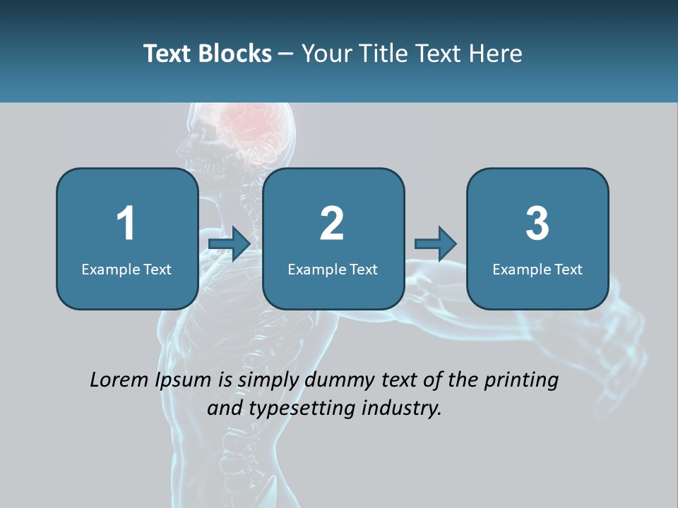 A Skeleton With A Red Brain In The Middle Of It PowerPoint Template