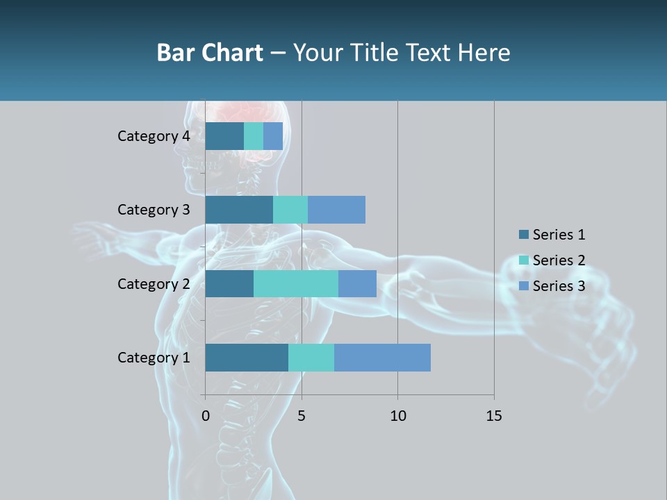 A Skeleton With A Red Brain In The Middle Of It PowerPoint Template