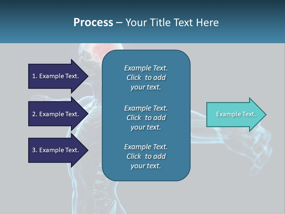 A Skeleton With A Red Brain In The Middle Of It PowerPoint Template