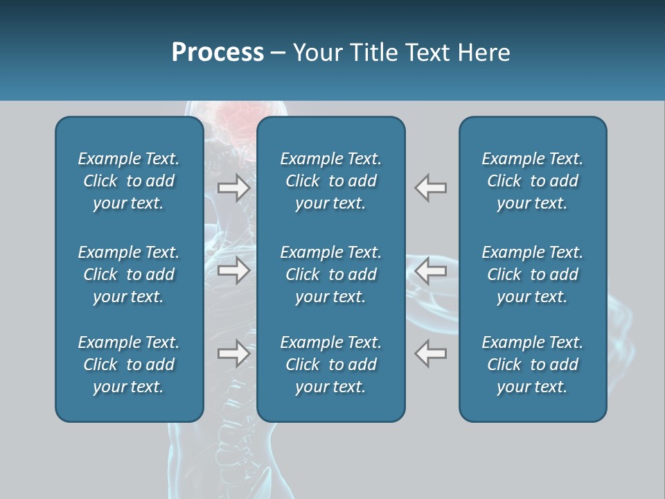 A Skeleton With A Red Brain In The Middle Of It PowerPoint Template