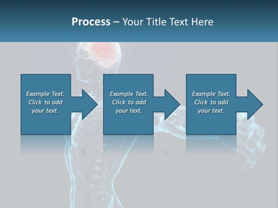 A Skeleton With A Red Brain In The Middle Of It PowerPoint Template