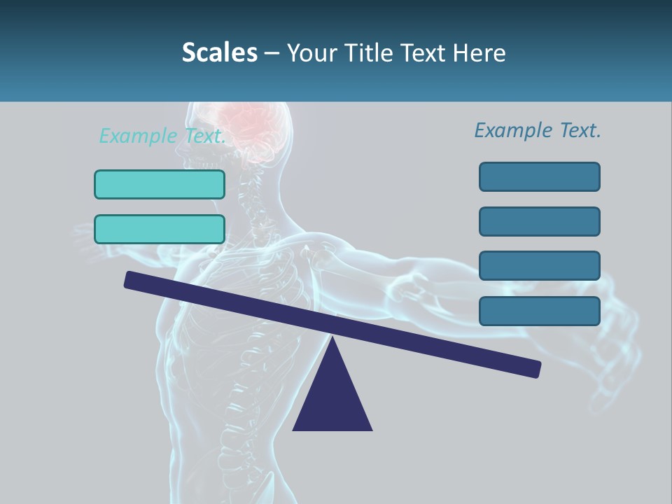 A Skeleton With A Red Brain In The Middle Of It PowerPoint Template
