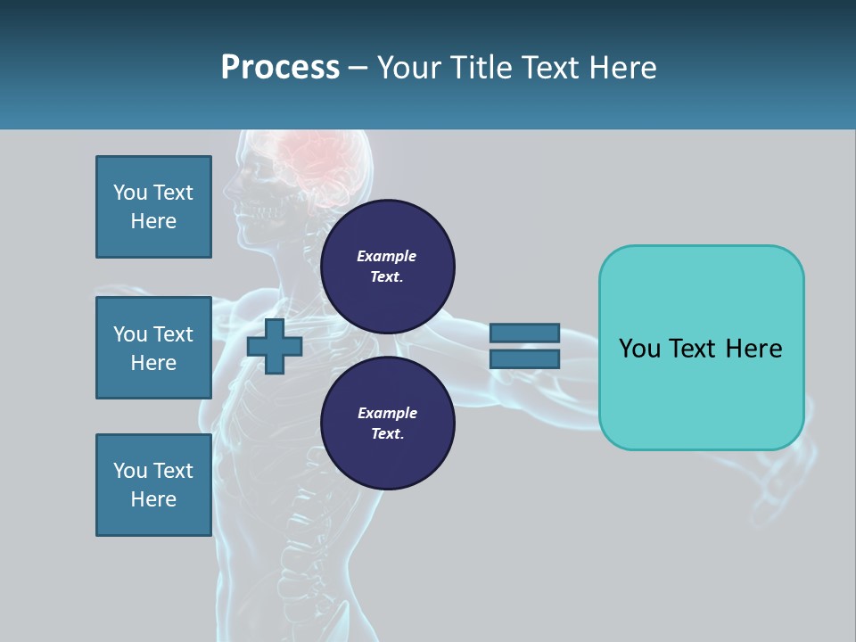 A Skeleton With A Red Brain In The Middle Of It PowerPoint Template