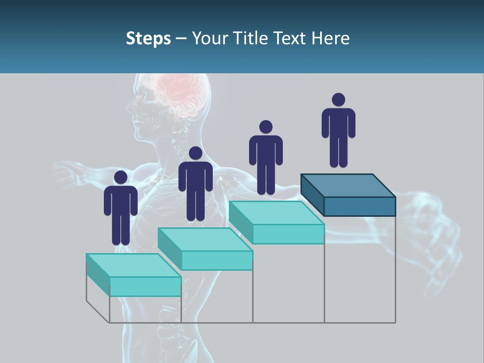 A Skeleton With A Red Brain In The Middle Of It PowerPoint Template