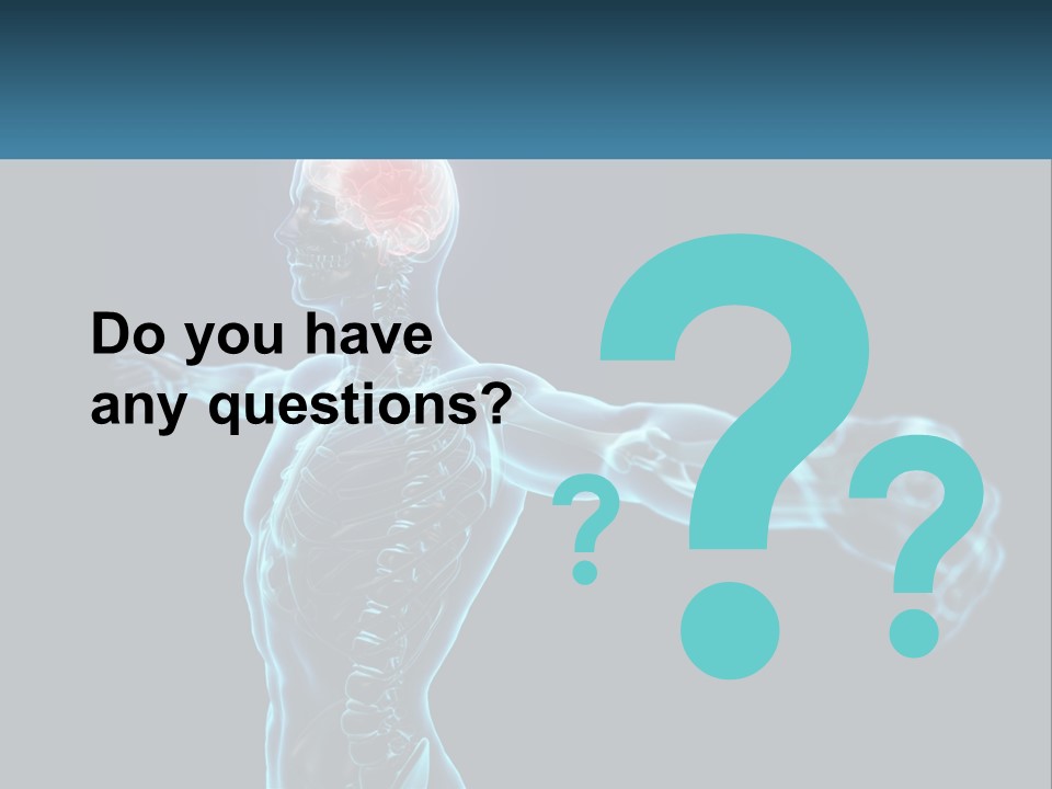 A Skeleton With A Red Brain In The Middle Of It PowerPoint Template