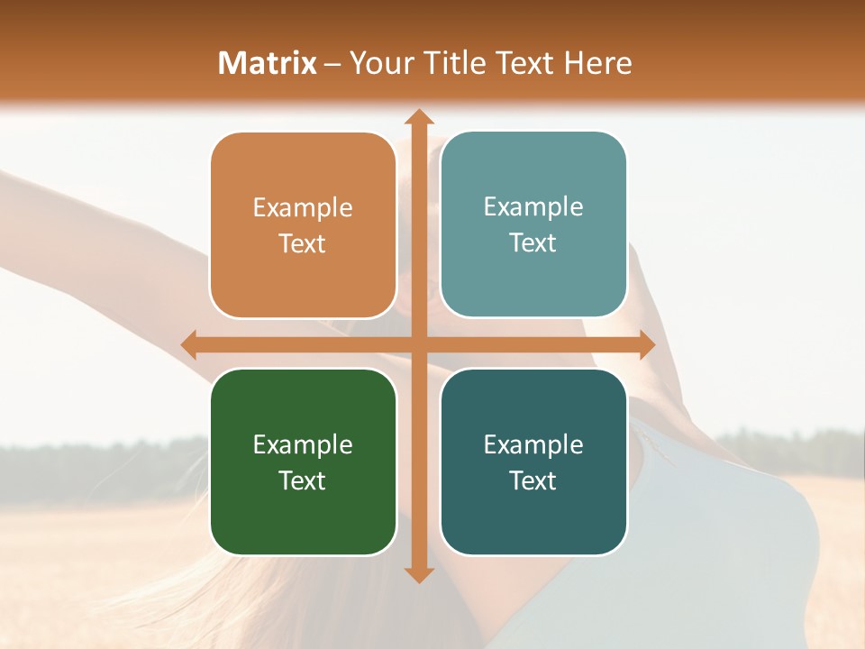 A Woman In A Field With Her Arms Outstretched PowerPoint Template