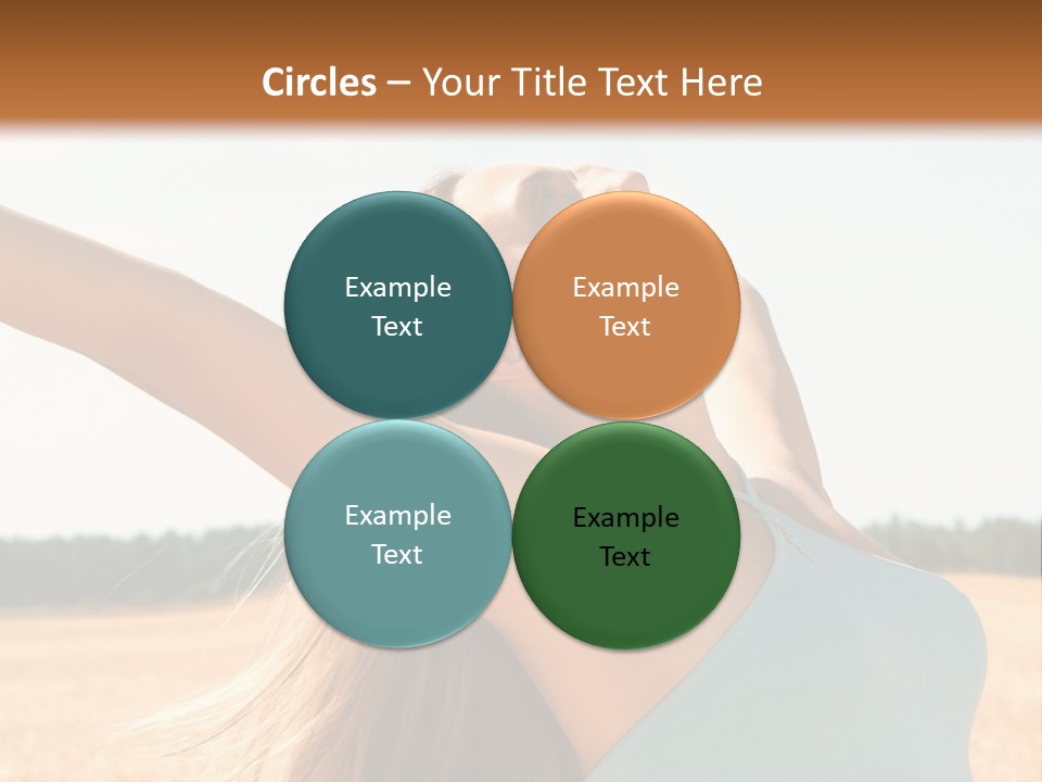 A Woman In A Field With Her Arms Outstretched PowerPoint Template