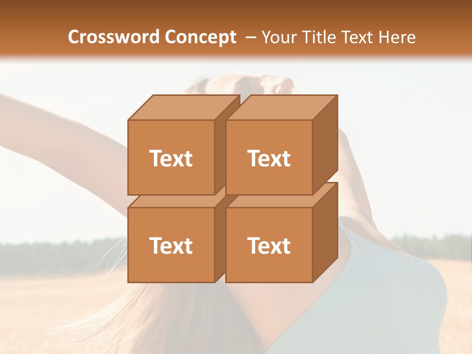 A Woman In A Field With Her Arms Outstretched PowerPoint Template