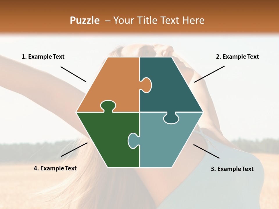 A Woman In A Field With Her Arms Outstretched PowerPoint Template