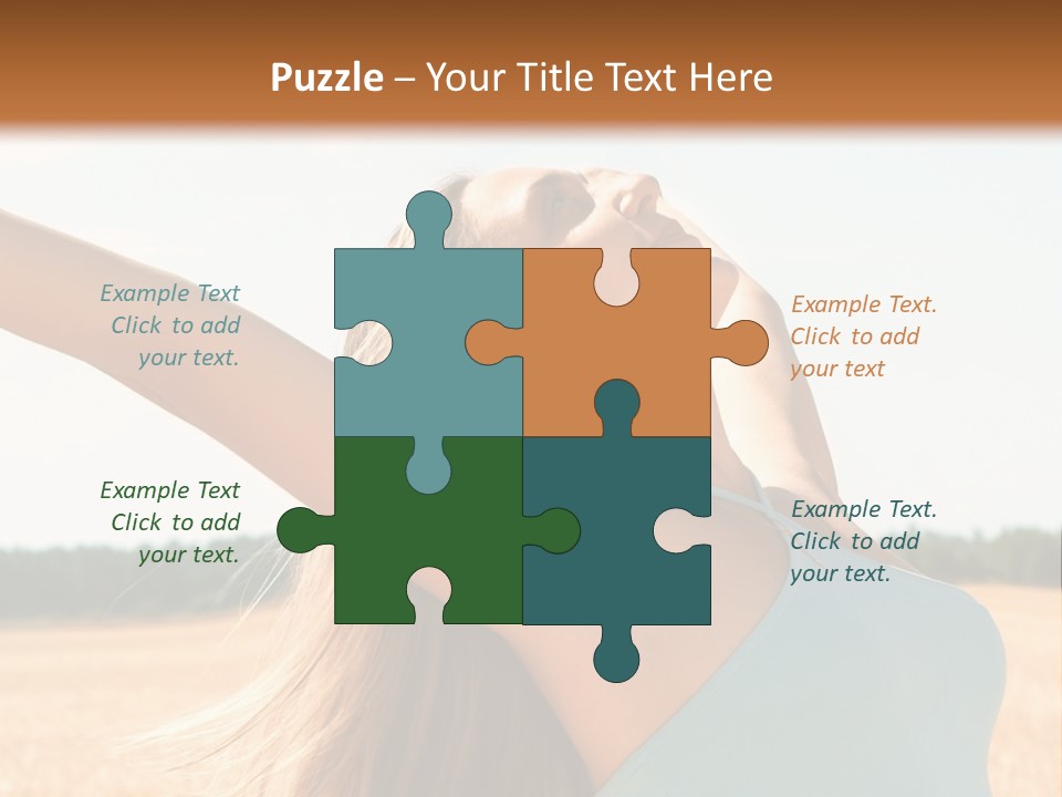 A Woman In A Field With Her Arms Outstretched PowerPoint Template