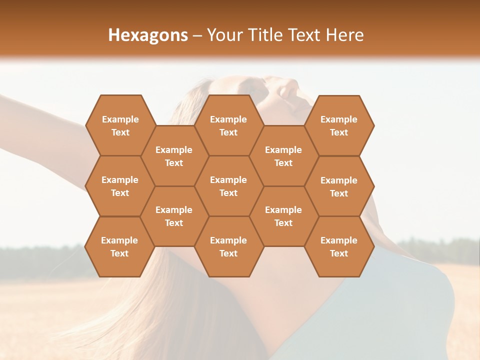 A Woman In A Field With Her Arms Outstretched PowerPoint Template