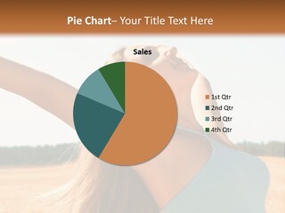 A Woman In A Field With Her Arms Outstretched PowerPoint Template