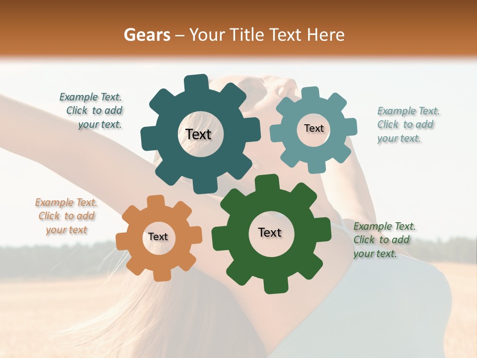 A Woman In A Field With Her Arms Outstretched PowerPoint Template