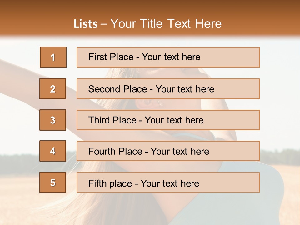 A Woman In A Field With Her Arms Outstretched PowerPoint Template
