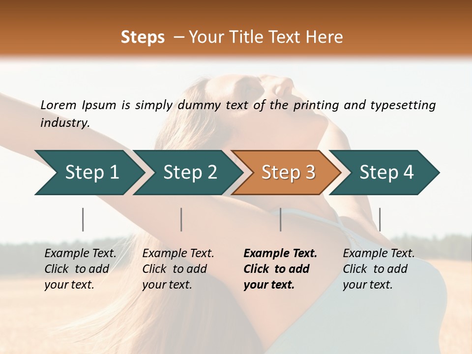 A Woman In A Field With Her Arms Outstretched PowerPoint Template
