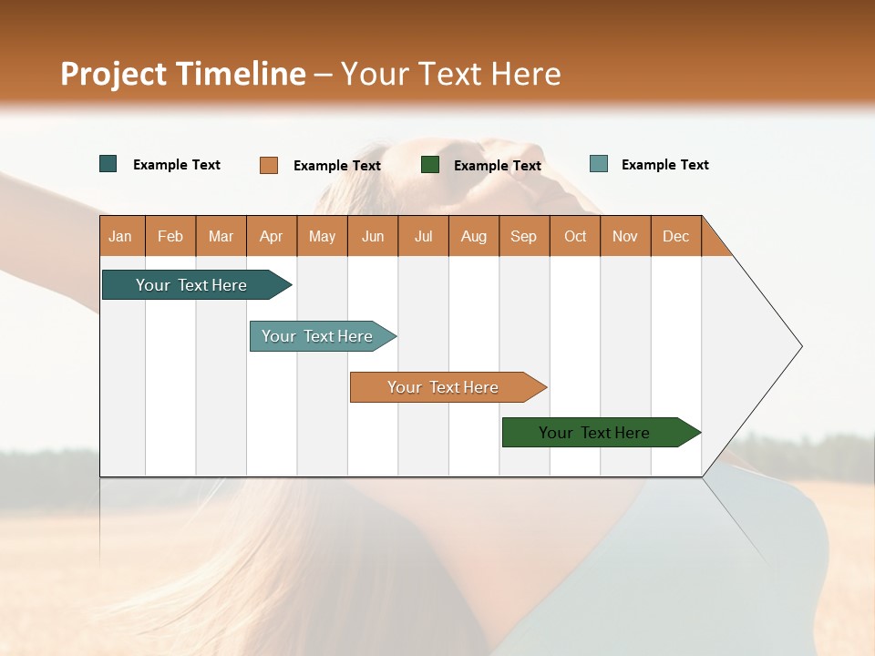 A Woman In A Field With Her Arms Outstretched PowerPoint Template