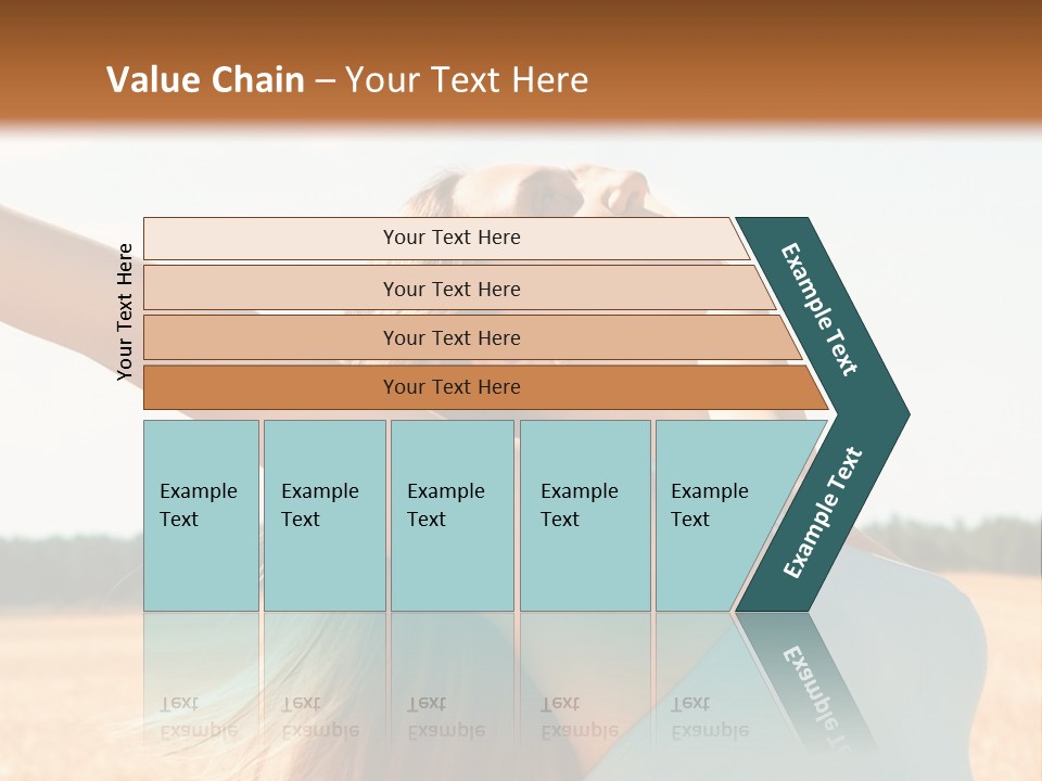 A Woman In A Field With Her Arms Outstretched PowerPoint Template