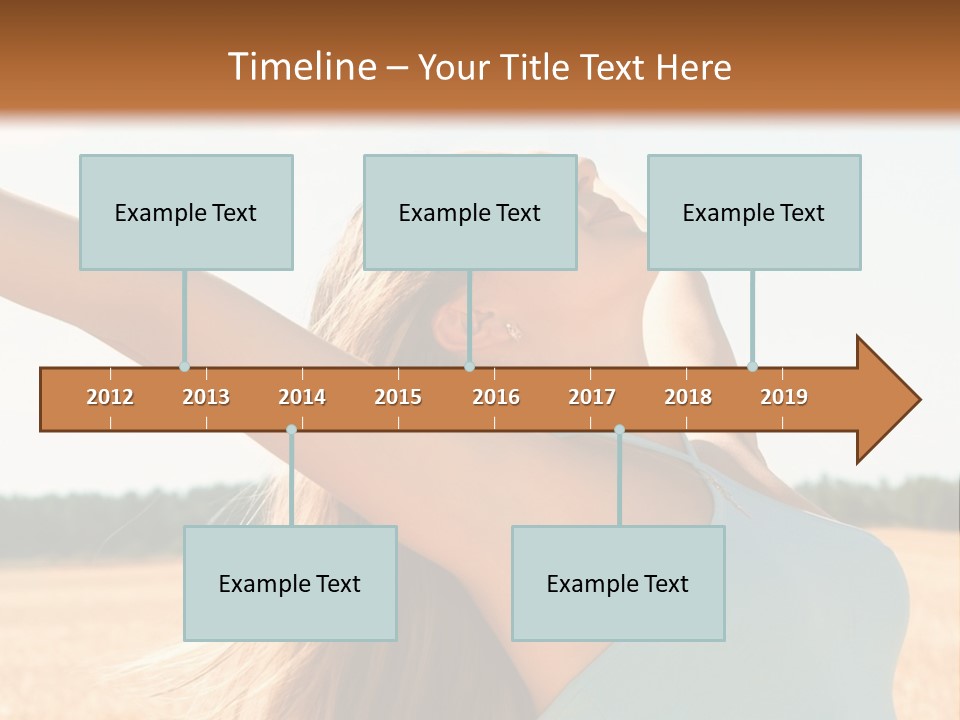 A Woman In A Field With Her Arms Outstretched PowerPoint Template