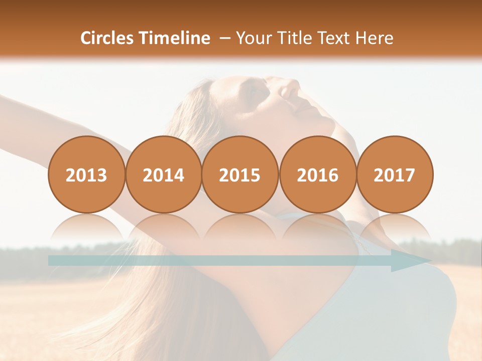 A Woman In A Field With Her Arms Outstretched PowerPoint Template