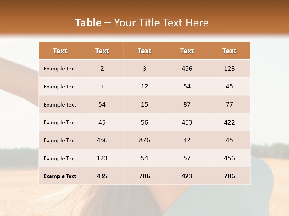 A Woman In A Field With Her Arms Outstretched PowerPoint Template