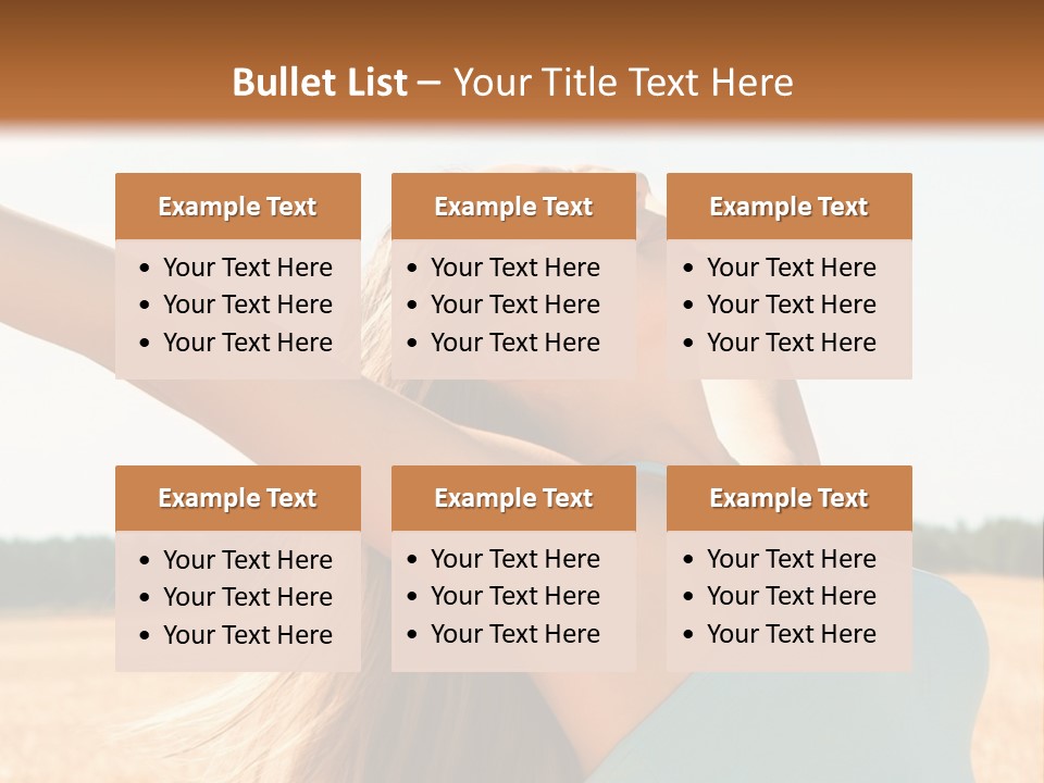 A Woman In A Field With Her Arms Outstretched PowerPoint Template