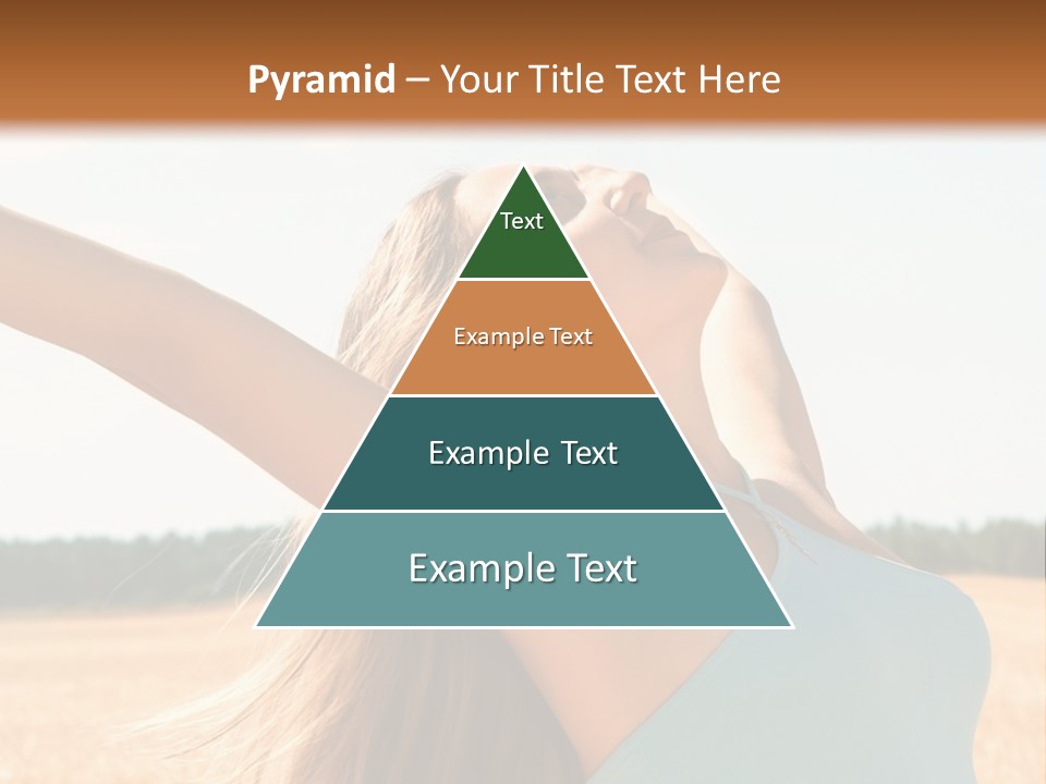 A Woman In A Field With Her Arms Outstretched PowerPoint Template