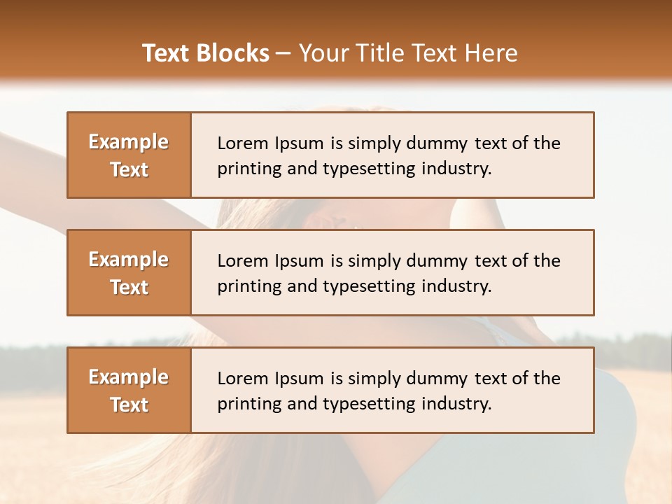 A Woman In A Field With Her Arms Outstretched PowerPoint Template