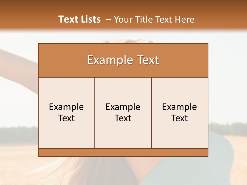 A Woman In A Field With Her Arms Outstretched PowerPoint Template
