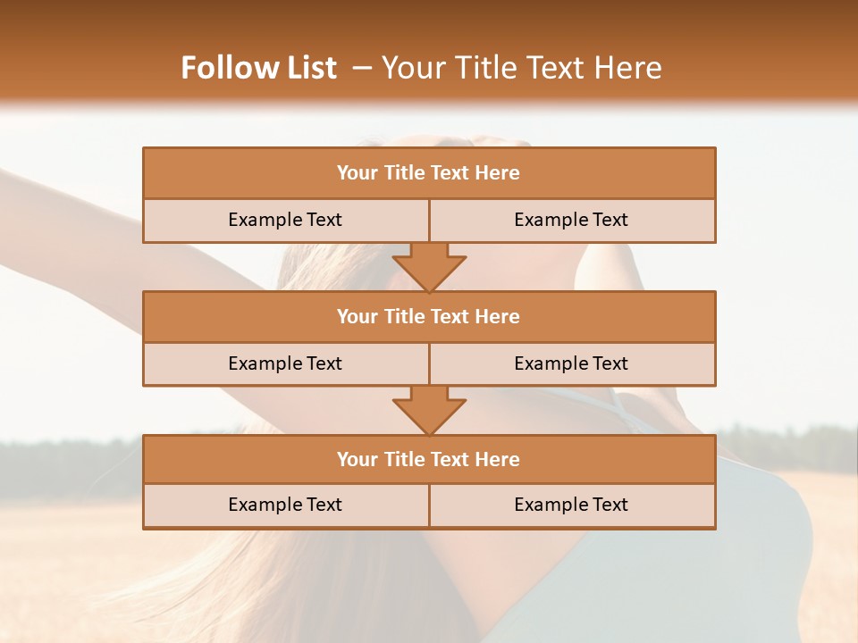 A Woman In A Field With Her Arms Outstretched PowerPoint Template