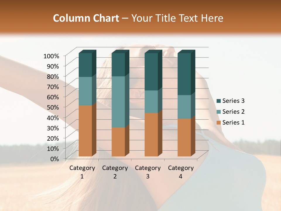 A Woman In A Field With Her Arms Outstretched PowerPoint Template
