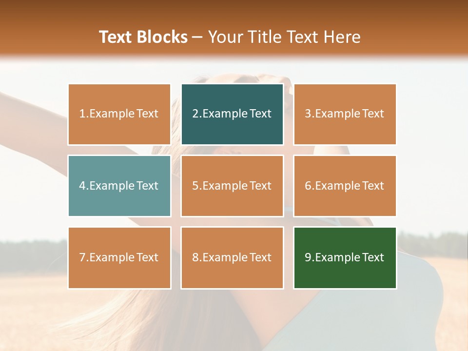 A Woman In A Field With Her Arms Outstretched PowerPoint Template